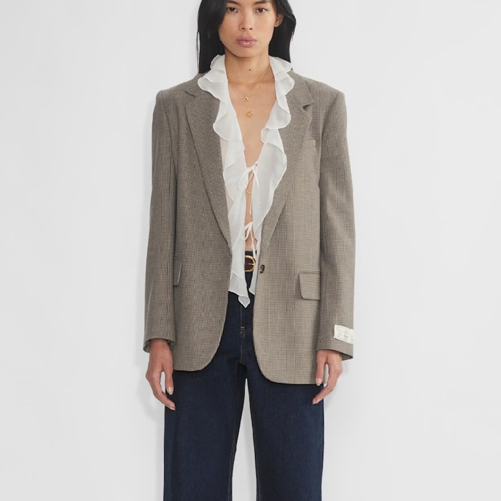 Wilfred x Aritzia  “Frenchy” White Ruffle Blouse - Picture 6 of 10